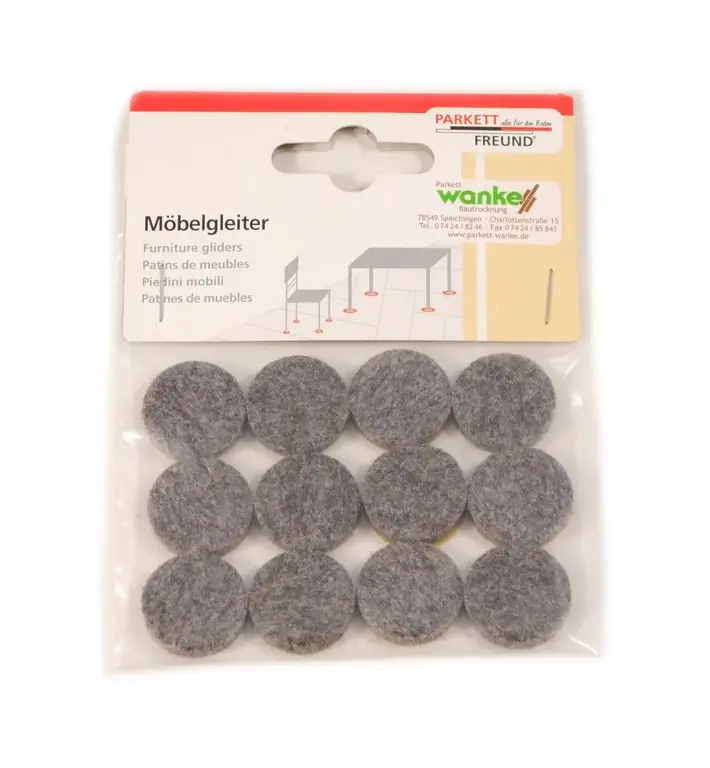 Neue Ware Parkettfreund Filzgleiter dick selbstklebend Grau 22 mm 12 Stk