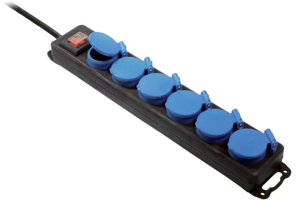 Highlight 6-fach VerteilersteckdoseIP44, 1,5m H07RN-F3G1,5