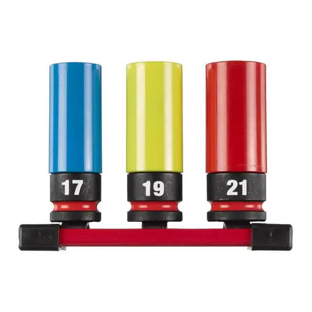 Ausverkauf MILWAUKEE SHOCKWAVE Schlagnuss Automotive 3-teilig 1/2 Zoll 19, 21 mm) auf Schiene