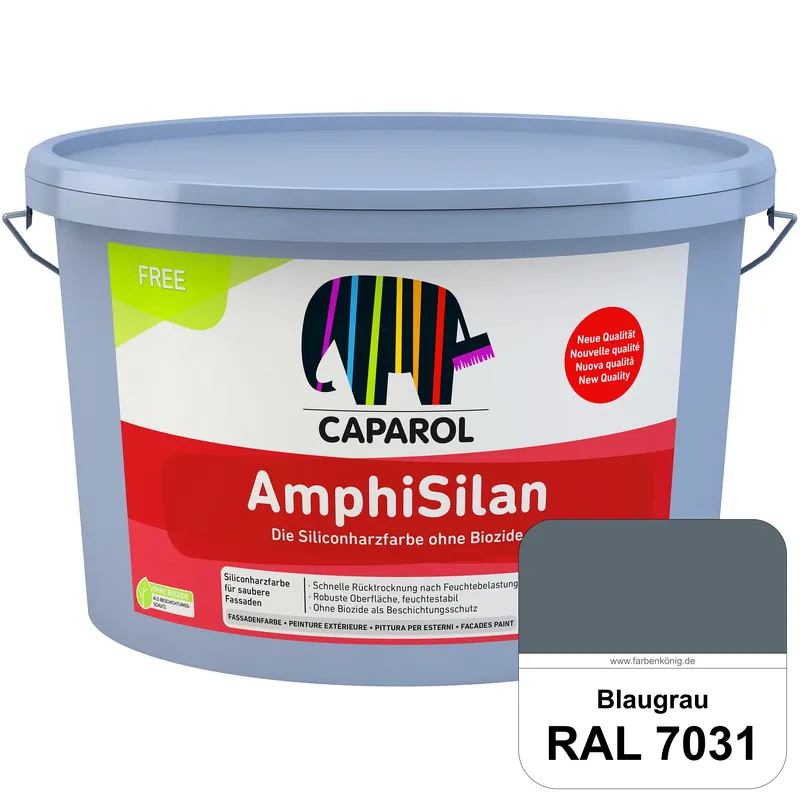 Heißes Angebot AmphiSilan FREE (RAL 7031 Blaugrau) Mineralmatte Fassadenfarbe in spezieller Siliconharz-Bindemittel