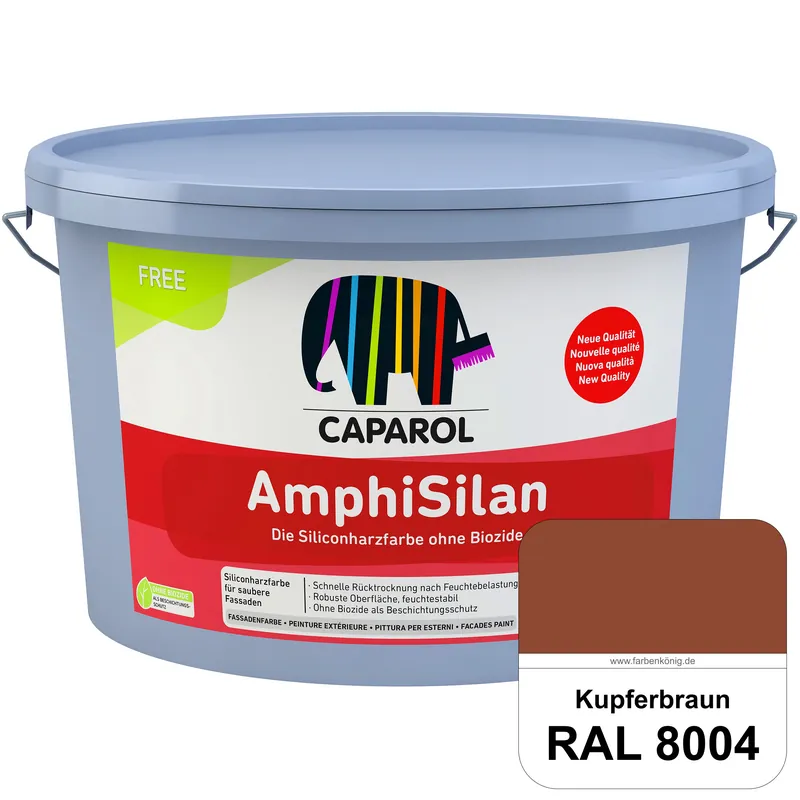 AmphiSilan FREE (RAL 8004 Kupferbraun) Mineralmatte Fassadenfarbe in spezieller Siliconharz-Bindemit Finale Aktion