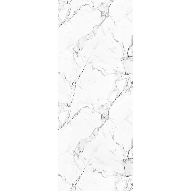 Breuer  Panorama Duschwand Marmor Schwarz-Weiß 100 x 210 cm Echt